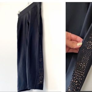 Gap Fit black leggings with side laser cut detail size small crop length